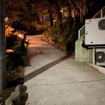 この坂を登れば、カフェの横、女坂の上に出ます