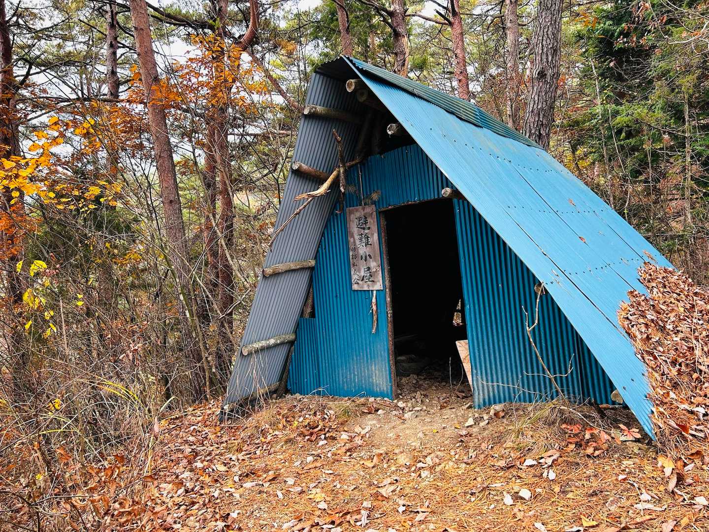 避難小屋🛖
中を覗くだけ🫣
※茸山なので所々に注意書きアリ⚠️