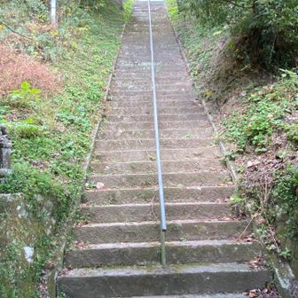 大山不動尊まで戻ってきた　最後の急な階段を登って終了