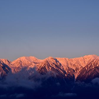 南駒ヶ岳　田切岳　空木岳
圧縮されてない元の写真だと、駒石から空木岳山頂へのトレースも確認できます。