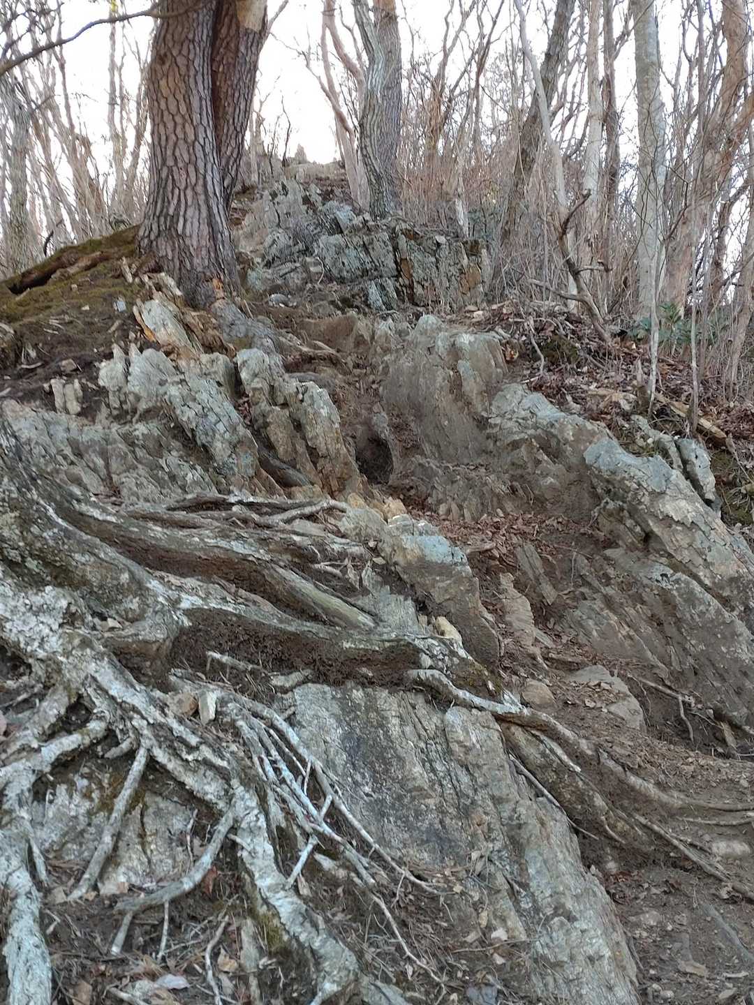 足尾山から御嶽山への登りの岩場。