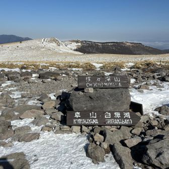 蝶々深山(ちょうちょうみやま)、到着。このあたりは、雪が吹き飛んでました。
