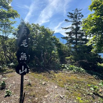 毛無山。
日本二百名山31座目。
山梨百名山70座目。
毛無山の少し先からは結構下った。
