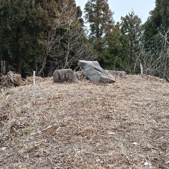 展望所到着。石碑が倒れています。