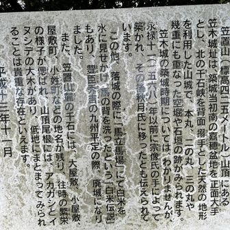 山城の説明看板