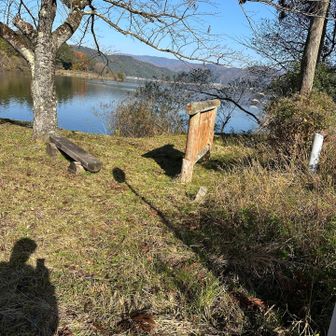 降りてきて余呉湖の湖畔を歩きます