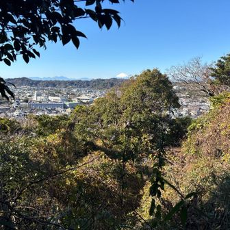 源氏山山頂からの🗻山頂表示は見当たらず