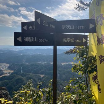 山々の方位板もあり。
数値は距離ではなくて、標高の値です。😅
知らない人が見ると距離と勘違いしそうです。