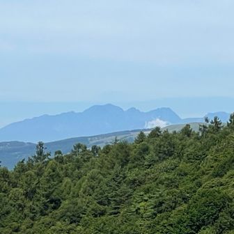 穂高連峰も眺められました😃
一方、ホテルでもらった地図では、王滝が見下ろせると書かれていましたが、樹々に遮られて全く見えませんでした😣