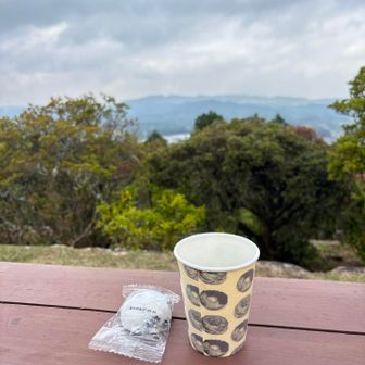 山々を眺めながらコーヒータイム☕️