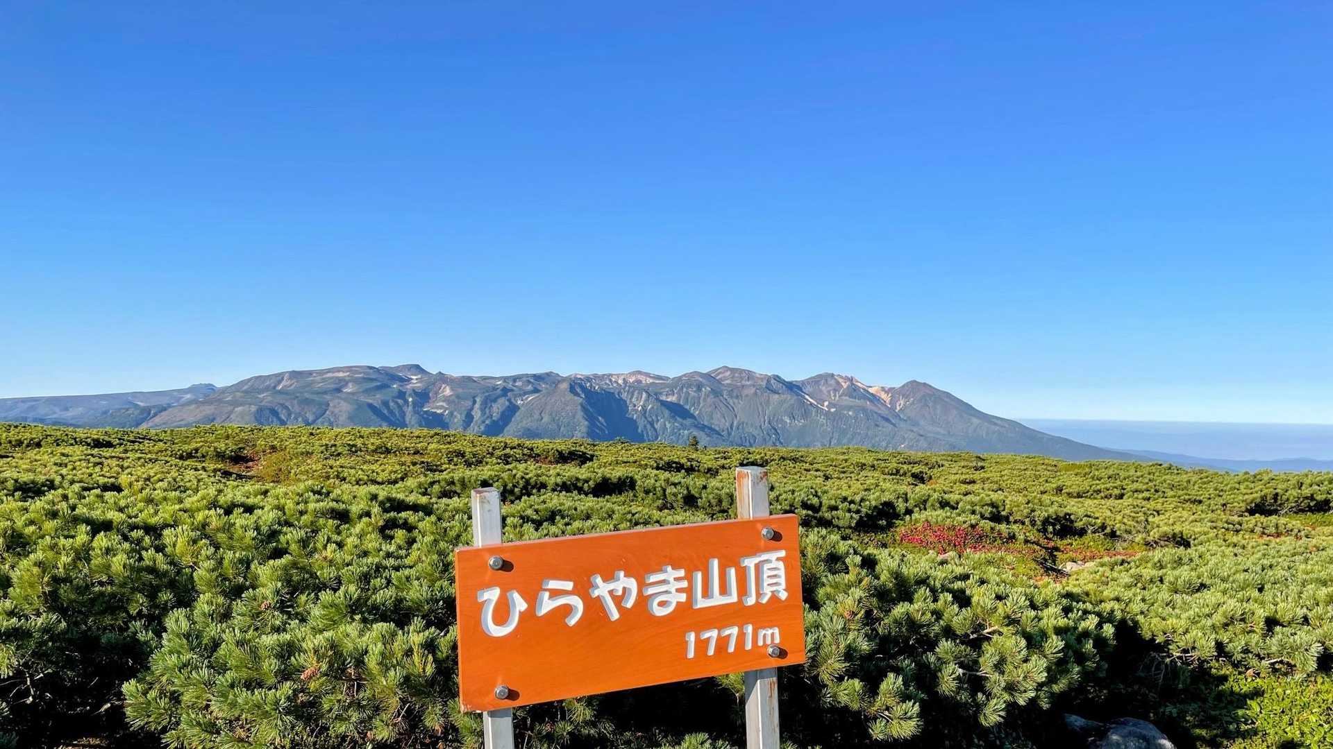 ひらやま登頂！後ろには表大雪