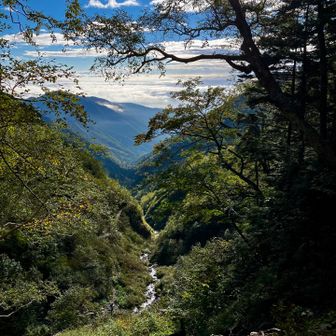 昨日ガスで見えなかった景色を見ながら帰ります