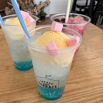 ドリンクチケットで ブルーパインフロート🩵