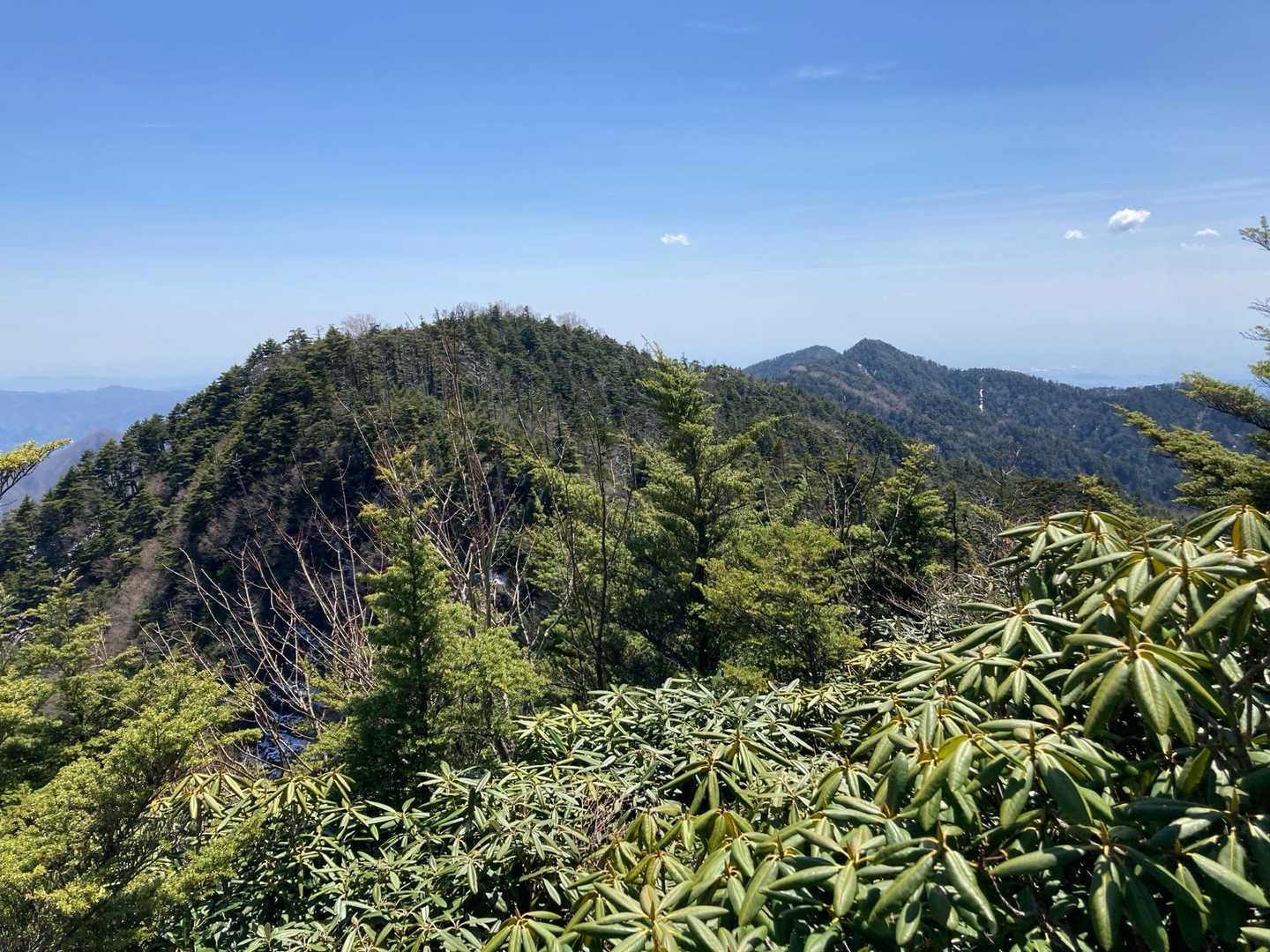 山頂からの展望
辿った道を振り返って