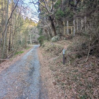 登山道の入り口です
車道の先に駐車場があります