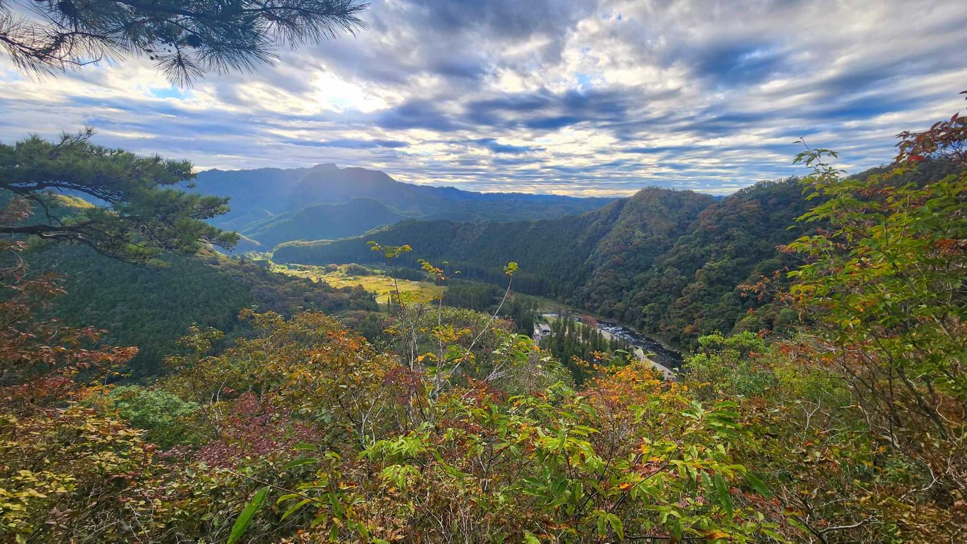 最初からきつめの登りですがすぐにこの景色。もっと紅葉してたら更に綺麗だろな。