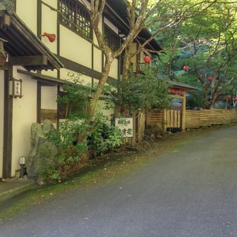 料理旅館「洛雲荘」、川床もある。