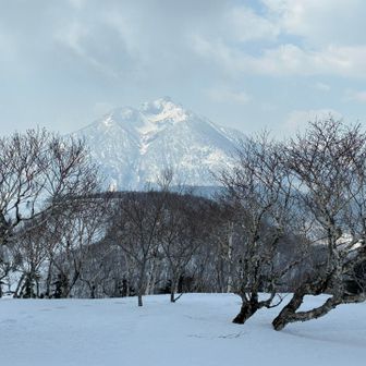 恵庭岳を見ながら下山