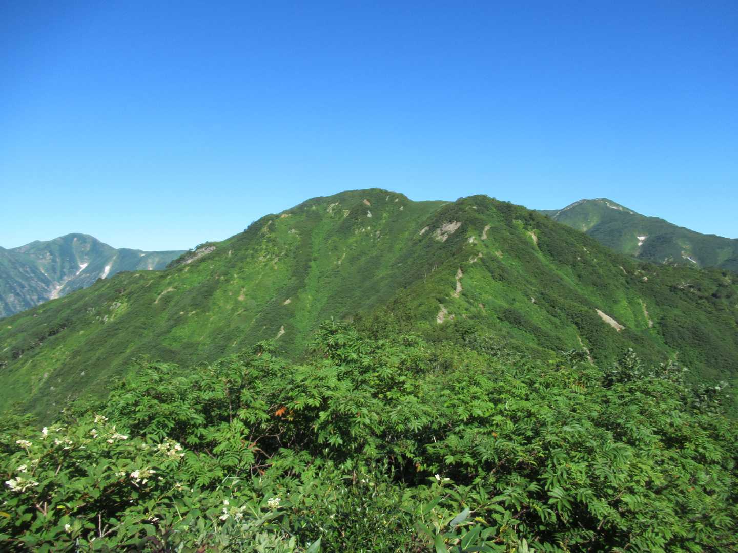 正面に種蒔山。
