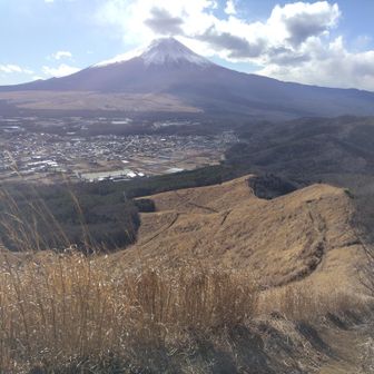 富士山を見ながらのこの下山ルートも気持ちよかった～

眼下に見えるのは忍野村。忍野八海もオススメの観光スポットです。😀
