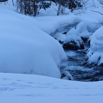 鳥海山・七高山・笙ヶ岳 沢の水は凍らない