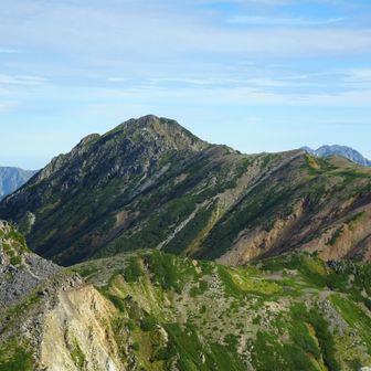 左にワリモ岳、奥に水晶岳