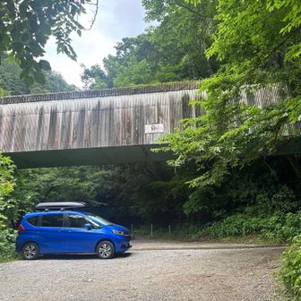 滝への道を跨ぐベルトコンベアー。

これ、武公山から続いているのか……。
ほとんど地中というのも驚き。