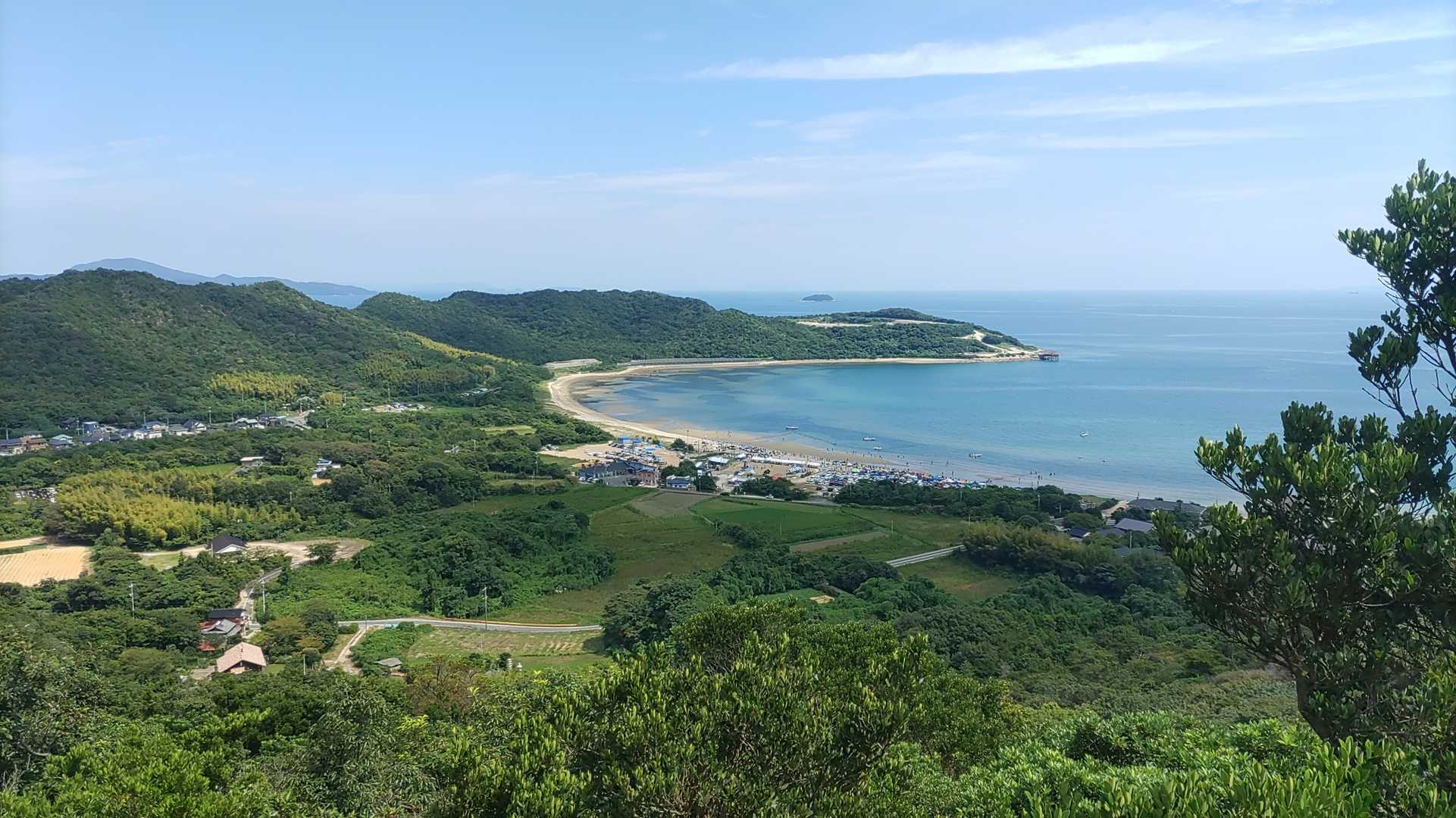 大道海水浴場からエビ狩りのアナウンス🔉が聞こえる