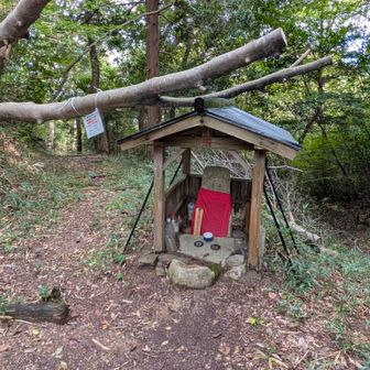 で、お地蔵さんの☚横から下山をします。
石馬寺方面へと書いてました