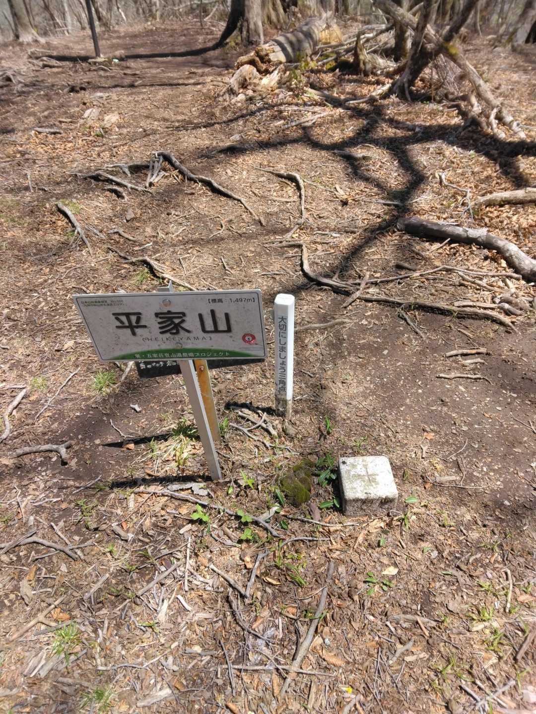 平家山 山頂（1497M）

※一息ついた所で、お昼休憩。