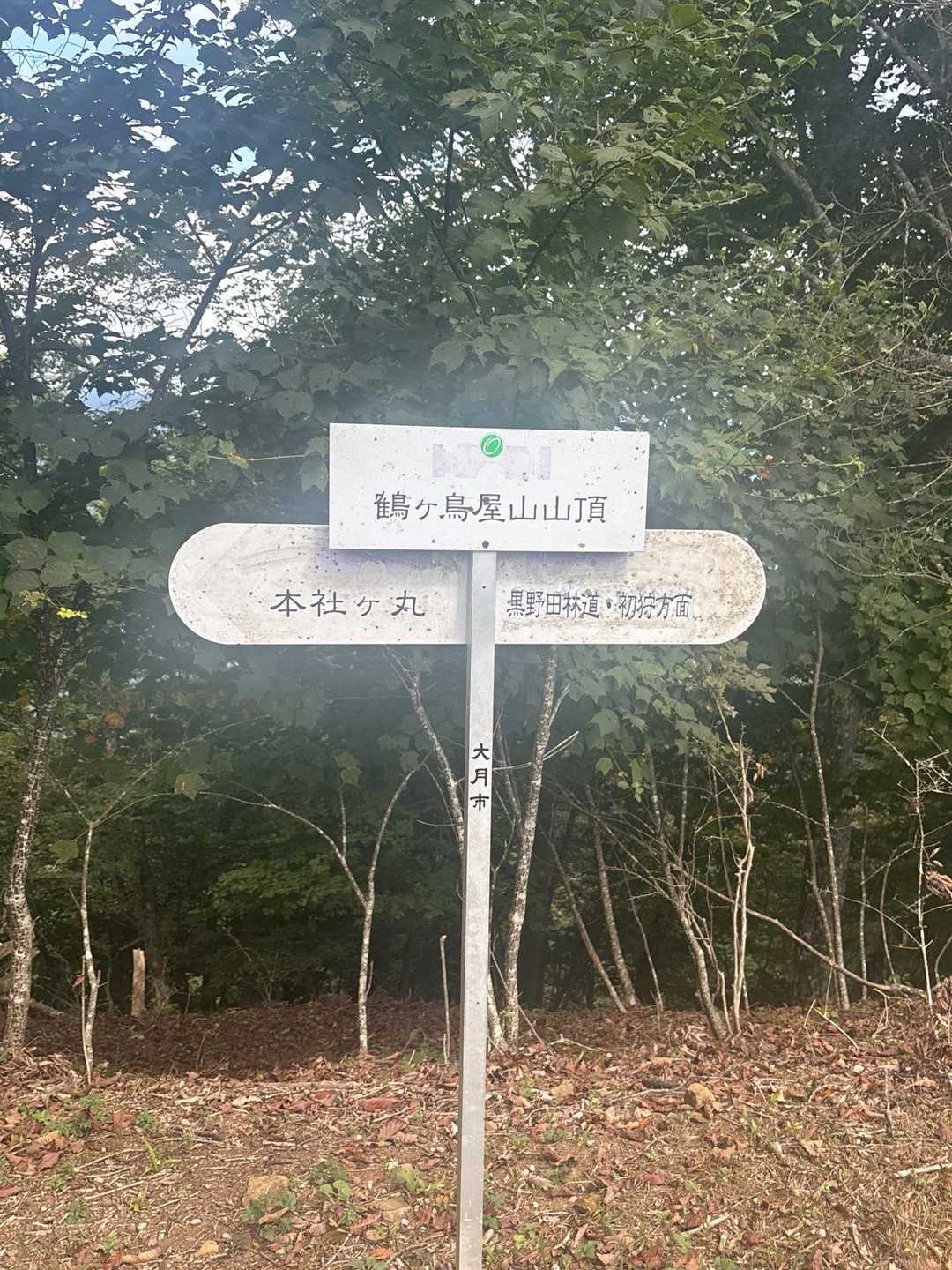 甲斐百山、都留市二十一秀峰でもある鶴ヶ鳥屋山の山頂です。

都留市の標識もあったのに、、、うっかり大月市の標識で撮ってしまいました😅