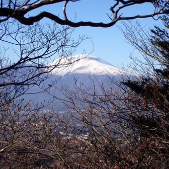 山頂からは浅間山が見えます。