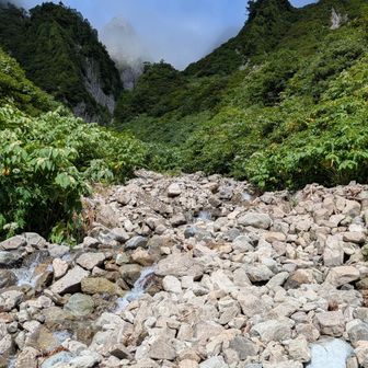 渡渉　冷たい水
