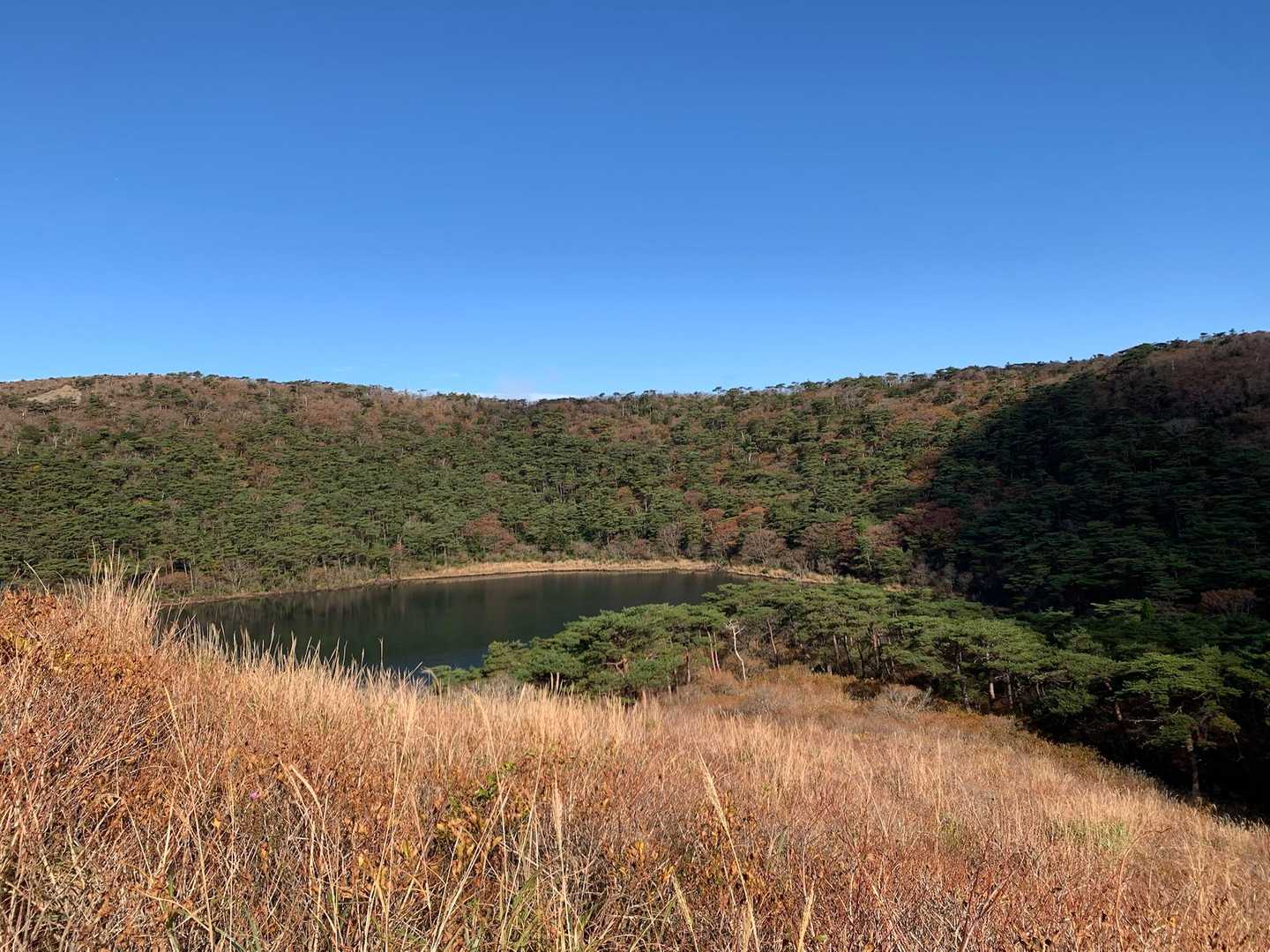 二湖パノラマ展望台からの百紫池と奥は白鳥山🦢⛰️