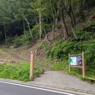 道の駅のとなりに登山口。とてもきれいで、入口で憂鬱になる事なく登山意欲をかきたてられます🏋️