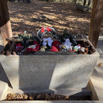 高山神社の手水舎
神社なのにクリスマスのデコレーション