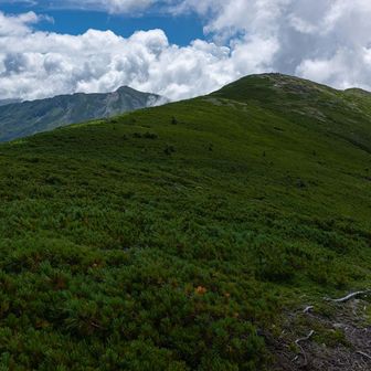 北ノ俣岳、奥に黒部五郎岳