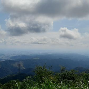 都内方面が見えるが、全体にモヤっている。
