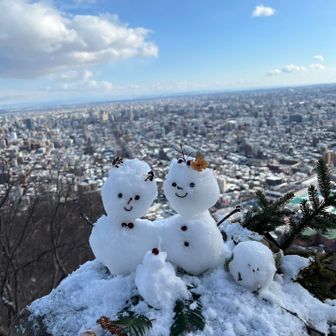 可愛い雪だるまがありました⛄️☃️