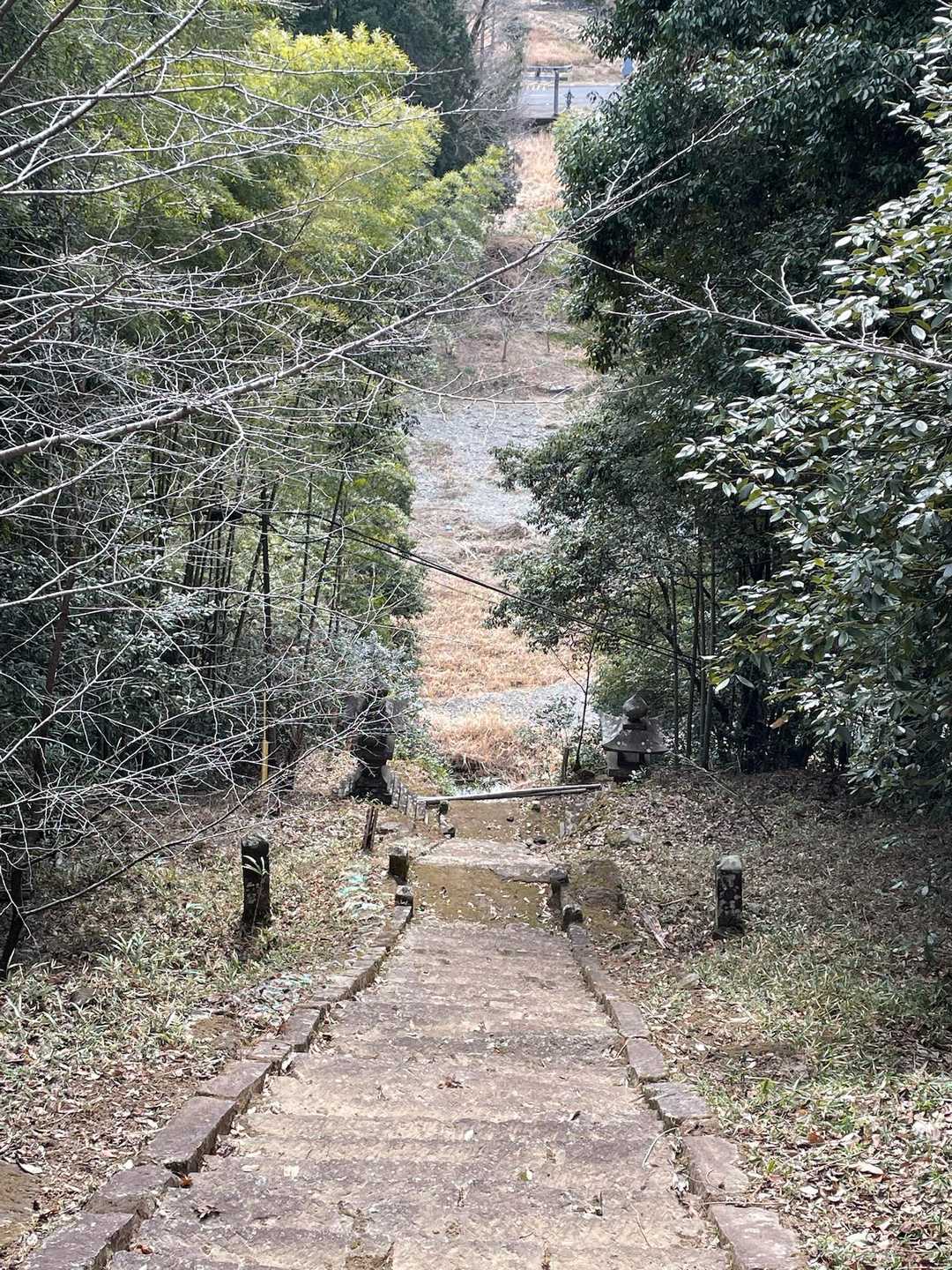 振り向くと下の鳥居が見えます