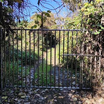 来るまでは畑仕事してる地主さんの土地なのかと思ってたが、この門の感じだと電波塔の法人の土地っぽそうだな。

ただ、奥に養蜂用のミツバチの巣箱が何個かあるのが見えました。