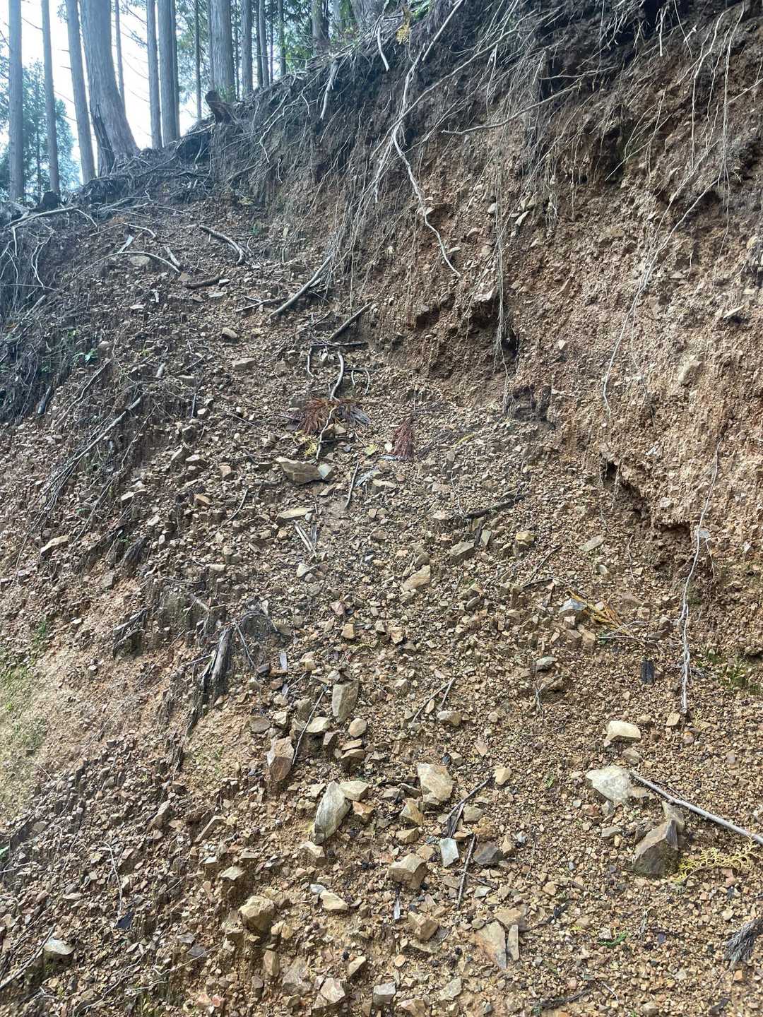 崩れ易い所を登ります😅