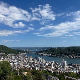 しまなみ海道への橋が見える