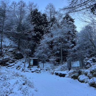 ツボ足で行者小屋まで
