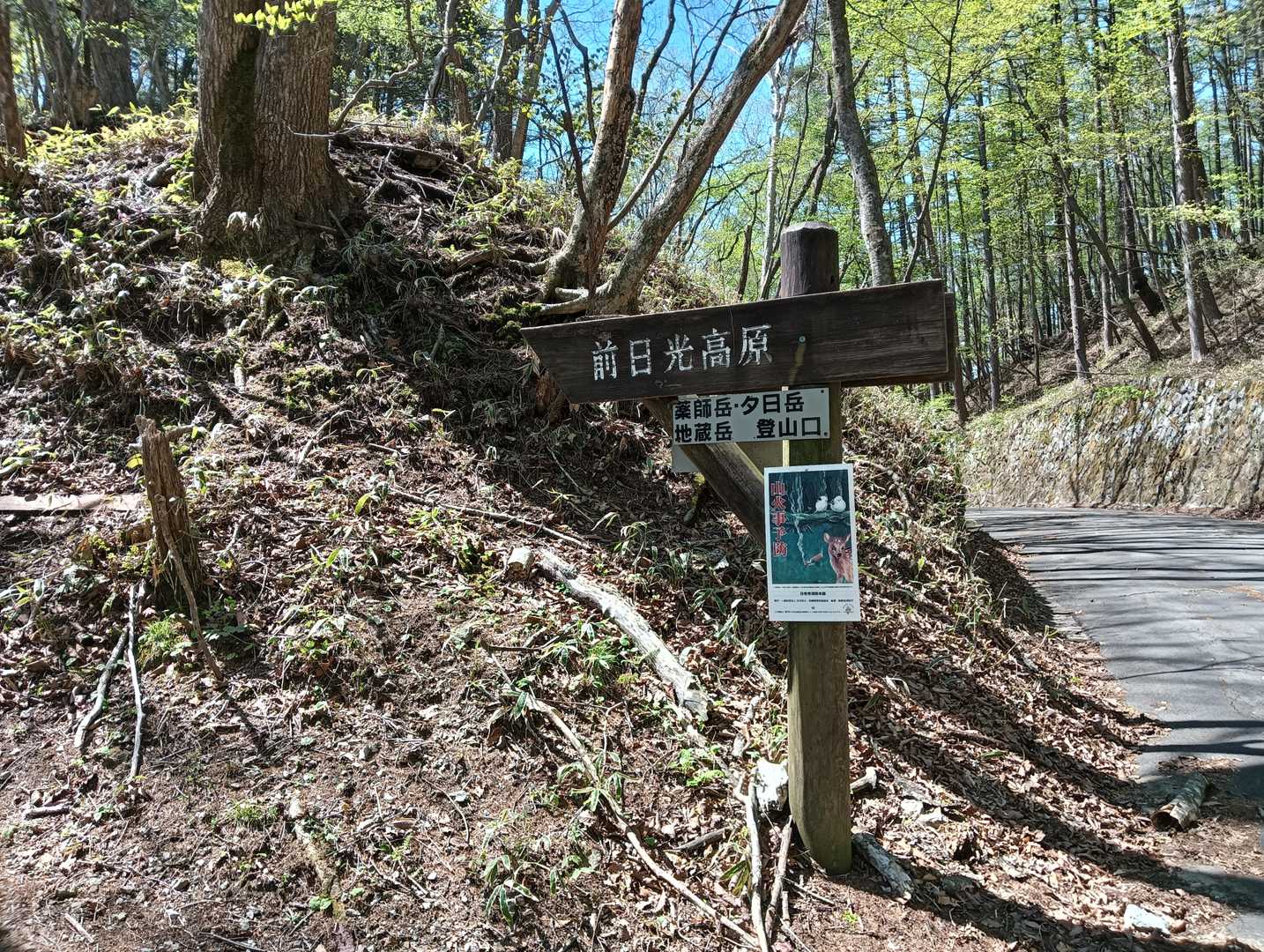 スタート地点の細尾峠
到着時点で車は6台ほど止まっていました。