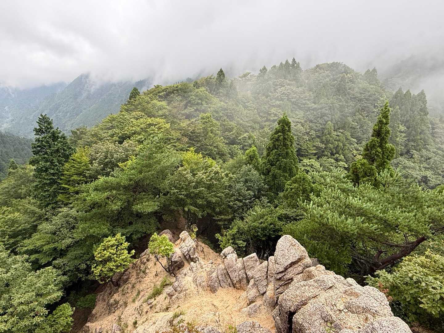 下山時に御在所方面が少しだけ見えた