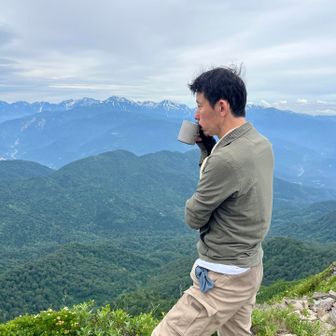 山頂でコーヒー