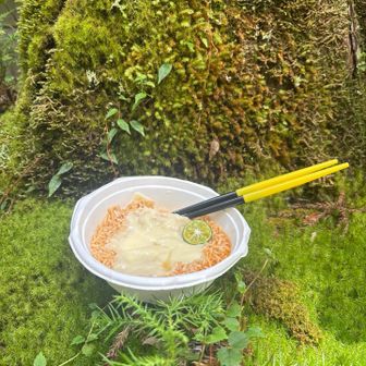そして、お昼は残り物を入れたチーズラーメン🍜