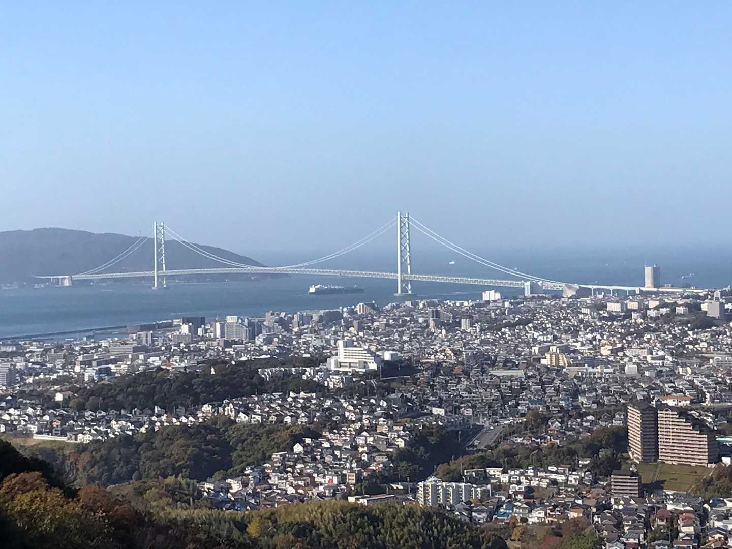 須磨浦公園駅前バス停-旗振山-高倉山-高倉台登山口-横尾山 縦走コースの写真
