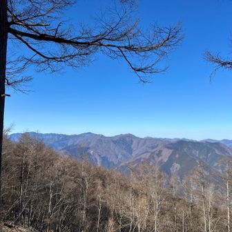 真ん前に雲取山＆鷹ノ巣山
富士山側に視界は開けていません